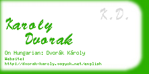karoly dvorak business card